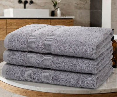 1Pc Grey Bath Sheet Pure Cotton 380GSM