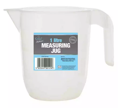 3Pk 1L Plastic Measuring Jug Kitchen Bar Polypropylene Measuring Jug