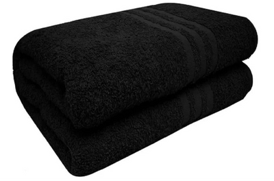 1Pc Black Bath Sheet Pure Cotton 350GSM