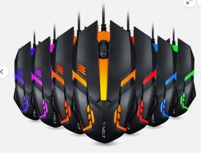 Gaming Mouse RGB LED Light USB Wired Pro Optical With Side Buttons