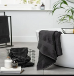 1Pc Black Hand Towel Pure Cotton 350GSM