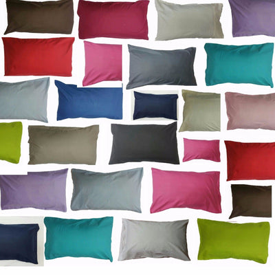 2 X PILLOW CASE LUXURY CASES POLYCOTTON HOUSEWIFE PAIR PACK BEDROOM PILLOW COVER