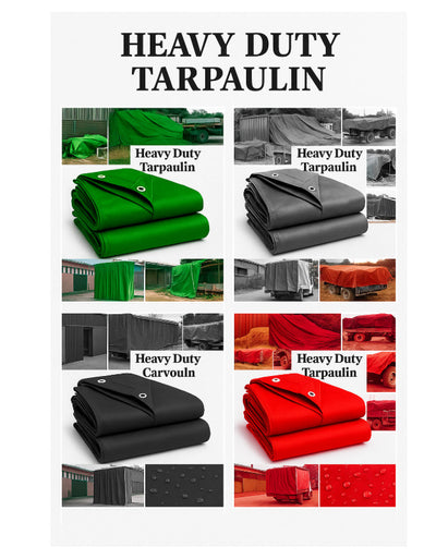 Waterproof Canvas Tarpaulin Roof Protection Building Work Covers Shelter Outdoor