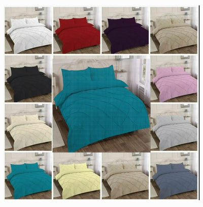 NEW ALEXANDER PIN TUCK DUVET QUILT COVER BED SET SINGLE DOUBLE KING SUPER DOUBLE
