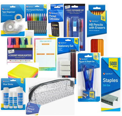 82 Pcs Stationery Set school Marker Pens Pencil case Calculator ruler stapler