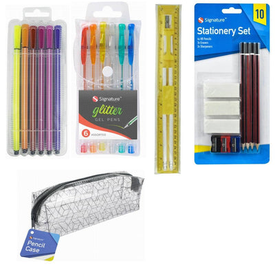 34Pcs Back to School Stationery Pencil Eraser Ruler Pencil Case Stationary Set