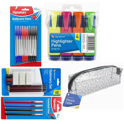 SCHOOL STATIONARY 29PC SET PEN PENCIL CASE HIGHLIGHTER STATIONERY BACK TO CLASS