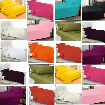 FLAT SHEET New Luxury Plain Dyed FLAT SHEET Polycotton Single Double King S King