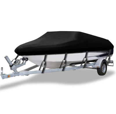 Black Boat Cover 600D Heavy Duty Strong Waterproof  20-22ft UV Resistant Shumaxx
