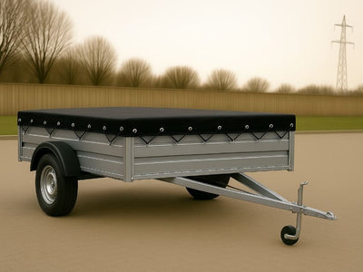 7FT x 5FT Trailer Cover Tarp Tie Down Bungee Cord Heavy Duty Waterproof BLACK